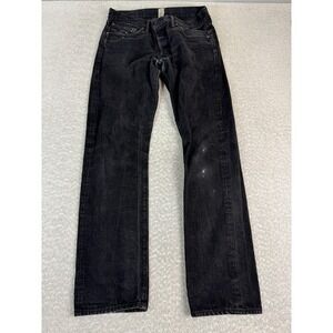 Double RL Slim Fit Selvedge Jeans Mens 32x32 Black Straight Japan Denim USA